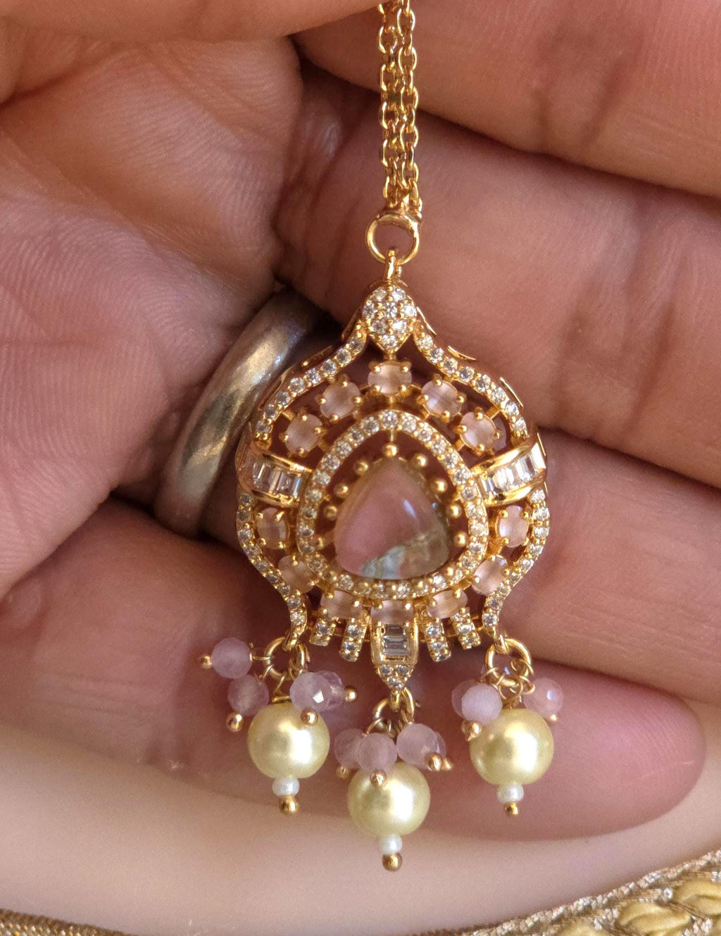 Peach Kundan Polki Bridal Choker Set, Indian Wedding Jewelry, Statement Lehenga Necklace, Pakistani Nikkah Reception Jewelry Set Maang Tikka