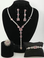 4-Piece CZ Bridal Jewelry Set Necklace Earrings Ring Bracelet Priya