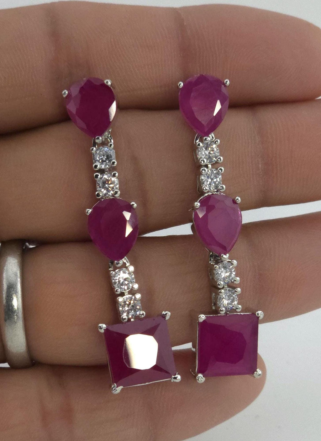 4-Piece CZ Bridal Jewelry Set Necklace Earrings Ring Bracelet Priya