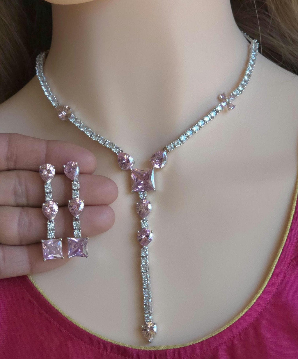 4-Piece CZ Bridal Jewelry Set Necklace Earrings Ring Bracelet Priya