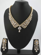 Emerald Green CZ Collar Necklace Set Bridal Evening Jewelry Rania