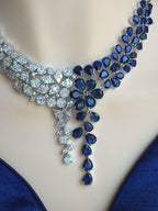 Floral CZ Bridal Necklace Set Indian Pakistani Wedding Jewelry Ruhi