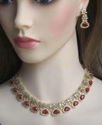 CZ Teardrop Necklace Set Multicolor Indian Bridal Jewelry Gulnar