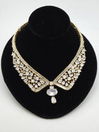 Emerald Green CZ Collar Necklace Set Bridal Evening Jewelry Rania