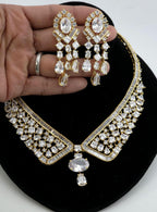 Emerald Green CZ Collar Necklace Set Bridal Evening Jewelry Rania