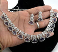 CZ Teardrop Necklace Set Multicolor Indian Bridal Jewelry Gulnar