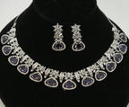 CZ Teardrop Necklace Set Multicolor Indian Bridal Jewelry Gulnar