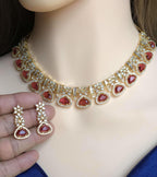 CZ Teardrop Necklace Set Multicolor Indian Bridal Jewelry Gulnar