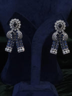 Blue Black Bridal Choker Necklace Set CZ Statement Collar Indian Pakistani Wedding Jewelry Nisha