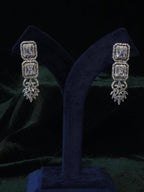 Silver CZ Bridal Necklace Set with Maang Tikka Indian Pakistani Wedding Jewelry Sitara