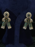 Green Bridal Choker Necklace Set Gold Plated CZ Indian Pakistani Wedding Jewelry Mehndi