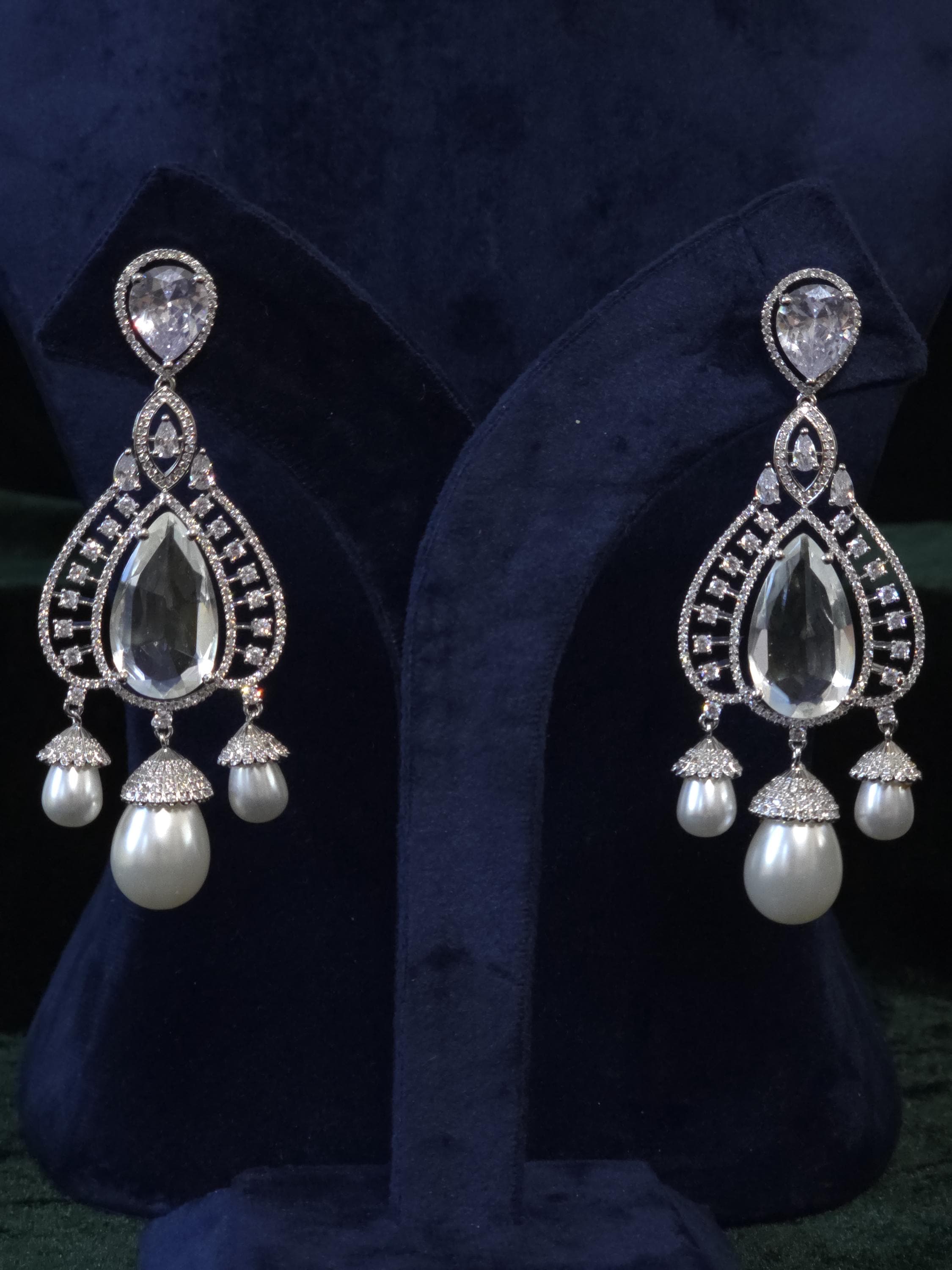 Pearl CZ Bridal Choker Set Indian Pakistani Wedding Necklace Nikah Walima Jewelry Moti