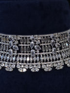 Luxury CZ Choker Necklace Set Rhodium Crystal Silver Statement Bridal Wedding Jewelry Zoya