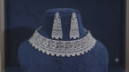 Luxury CZ Choker Necklace Set Rhodium Crystal Silver Statement Bridal Wedding Jewelry Zoya