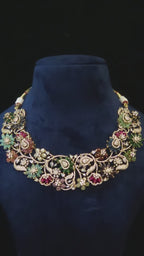 Multicolor Floral Garden CZ Necklace & Earring Set - Riya