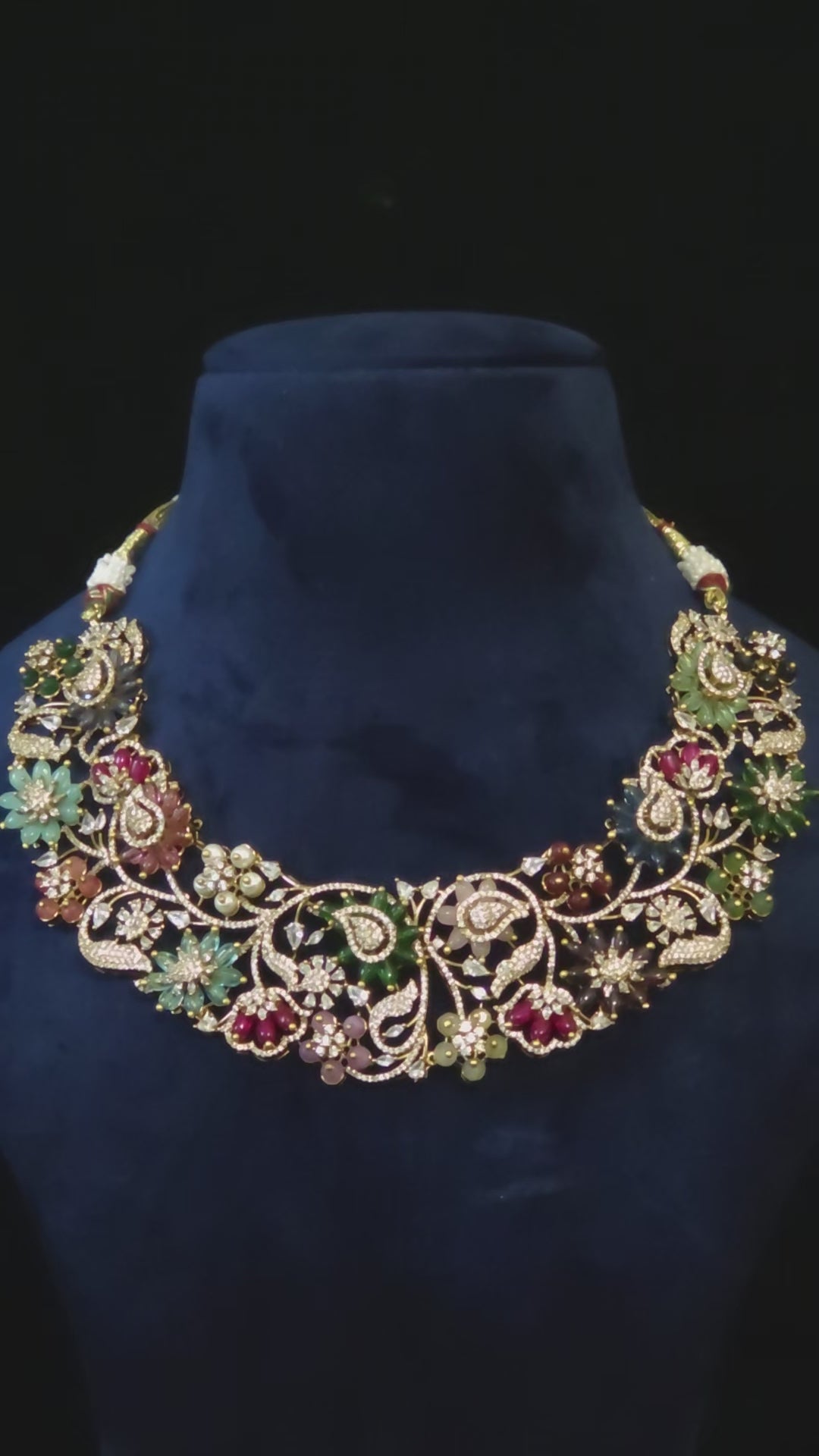 Multicolor Floral Garden CZ Necklace & Earring Set - Riya