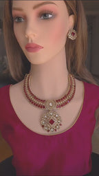 Royal Bridal Moissanite Kundan Collar Necklace Set | Indian Wedding Statement Jewelry