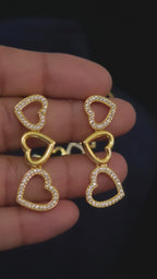 Gold-Plated CZ Heart Link Necklace & Earring Set – Amora
