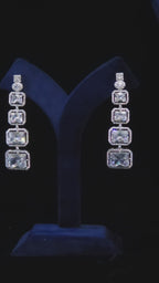 Tiered Emerald-Cut CZ Dangler Earrings – Elowen