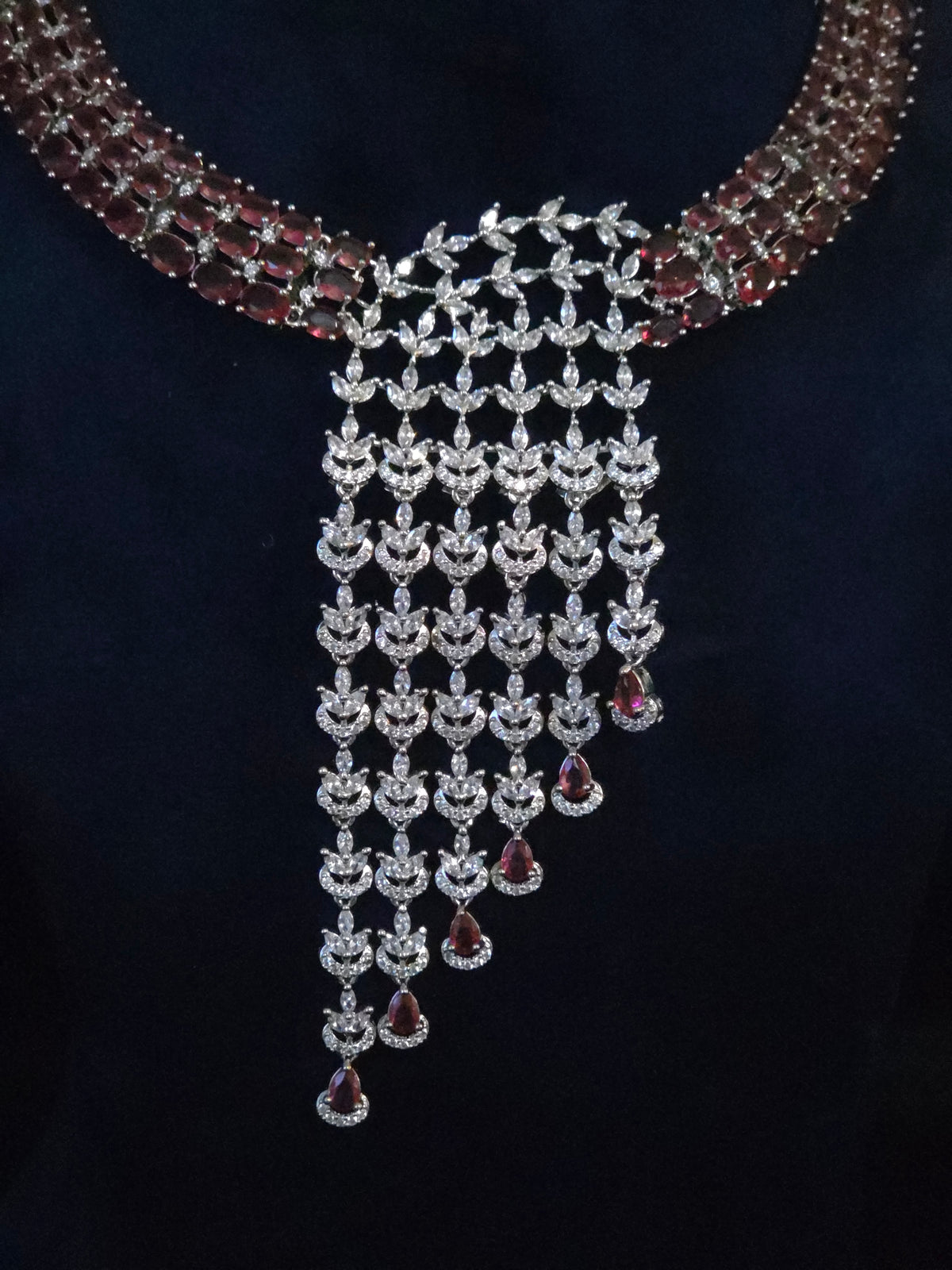Cascade Statement CZ Necklace & Earring Set – Riva