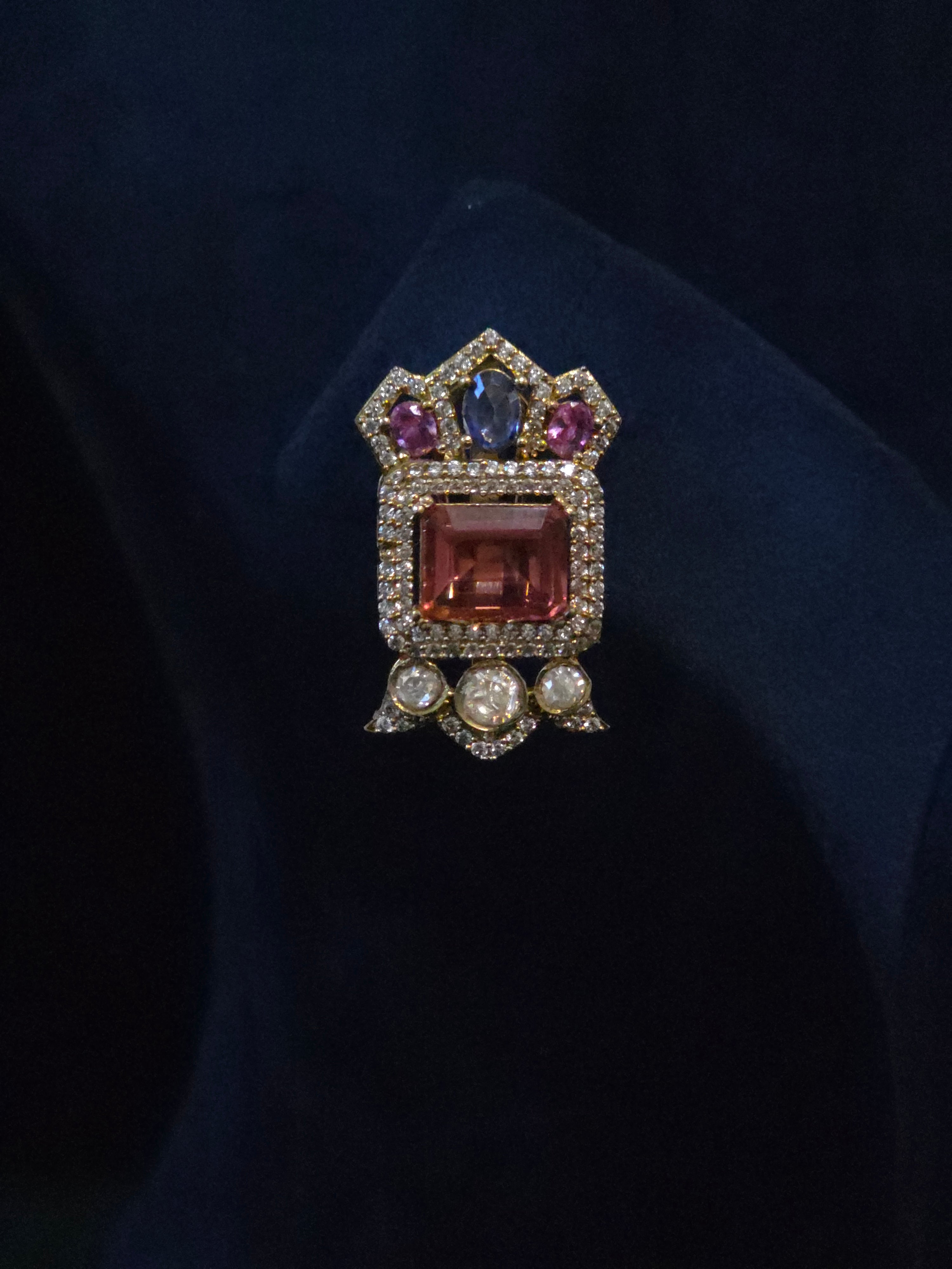 Mughal Polki Moissanite Wide-Band Choker & Stud Earring Set – Shahana
