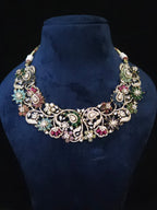 Multicolor Floral Garden CZ Necklace & Earring Set - Riya