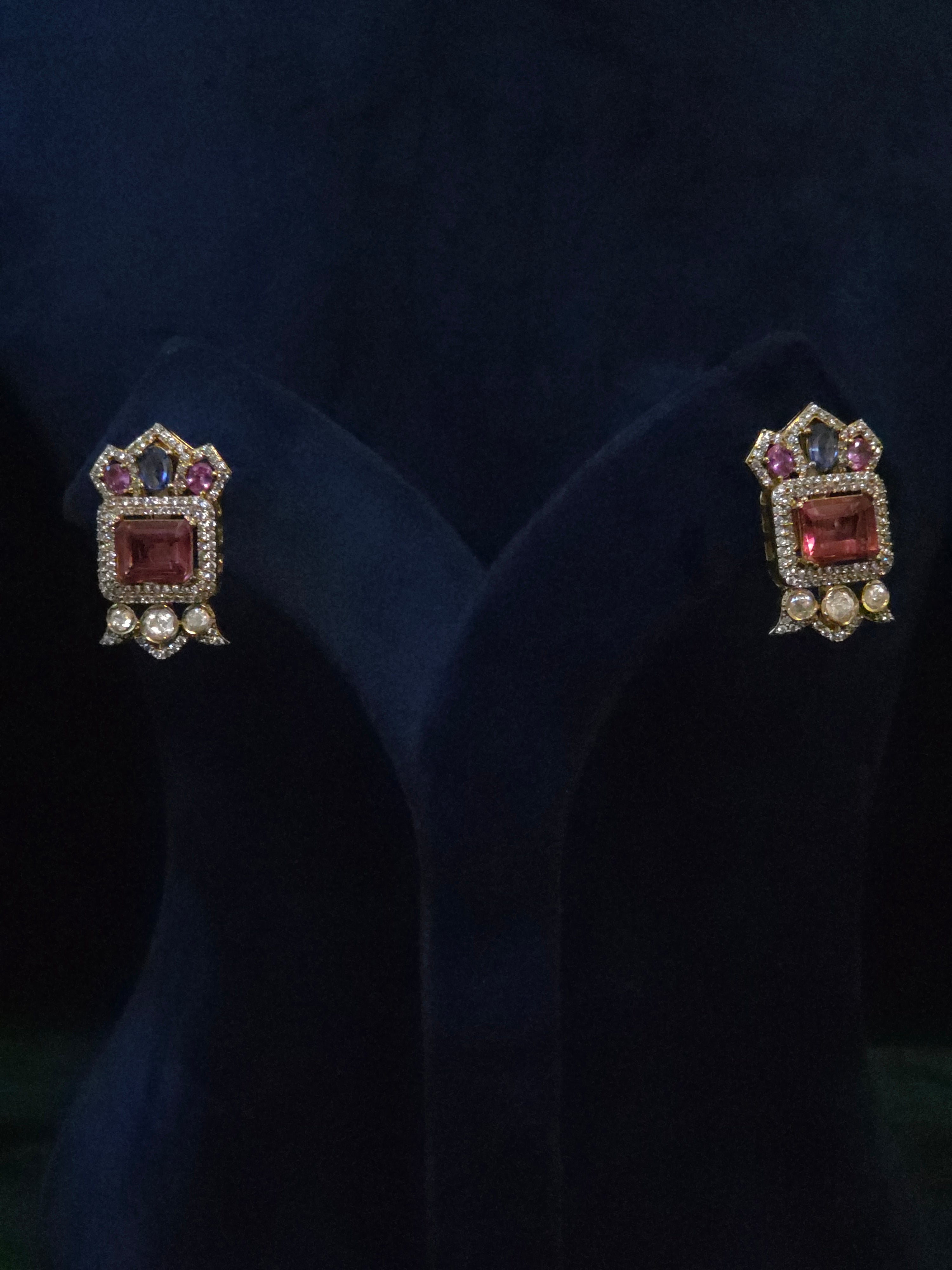 Mughal Polki Moissanite Wide-Band Choker & Stud Earring Set – Shahana