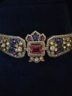 Mughal Polki Moissanite Wide-Band Choker & Stud Earring Set – Shahana