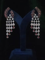Matching long drop earrings from the Riva CZ necklace set