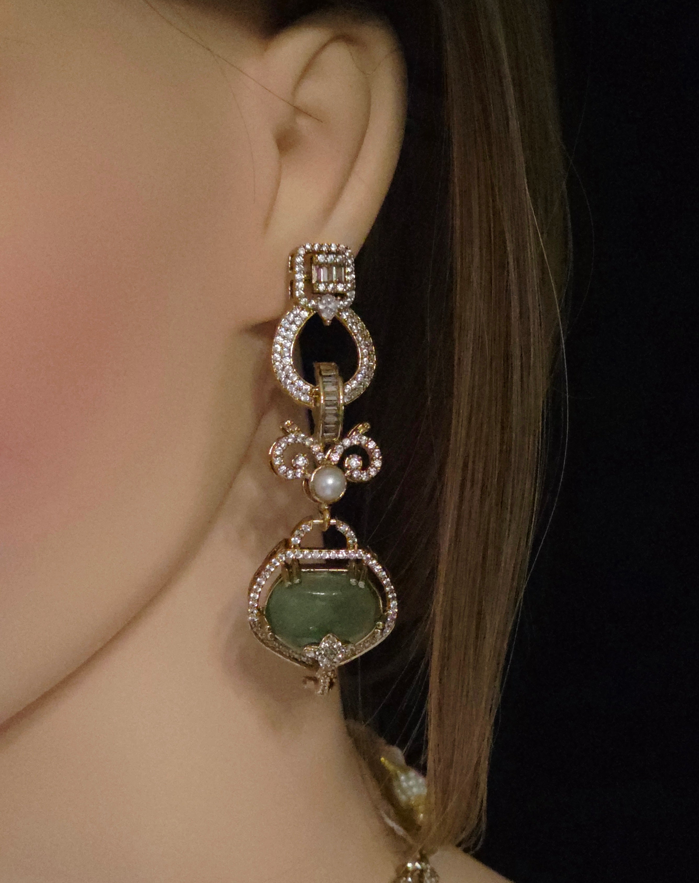 Multicolor Heritage Statement Necklace & Earrings Set - Padmini