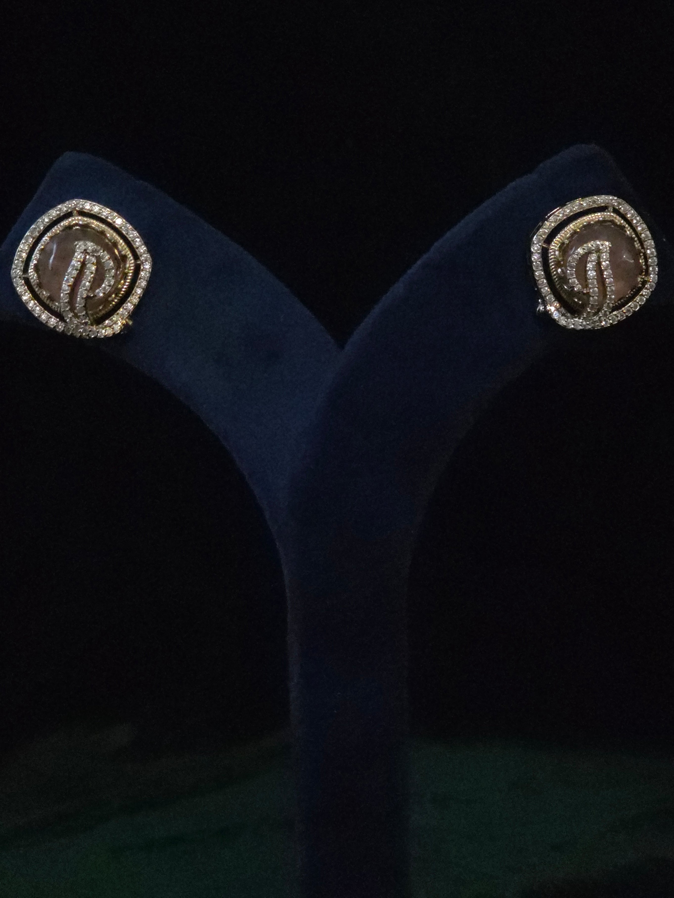Turkish Kundan Multicolor Cabochon Collar Necklace & Stud Earring Set – Kalindi