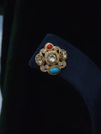 Navratna Polki Kundan Pearl Choker & Stud Earring Set – Sohana