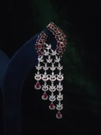 Close-up of a Riva statement earring with clear CZ details